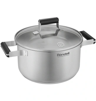 Кастрюля Rondell Bayoneta RDS-1808 5.1л. d=24см (с крышкой) стальной - купить недорого с доставкой в интернет-магазине