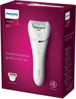 Эпилятор Philips BRE710/00 скор.:2 насад.:4 белый - купить недорого с доставкой в интернет-магазине