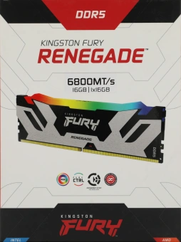 Память DDR5 16GB 6800MHz Kingston KF568C36RSA-16 Fury Renegade Silver XMP RGB RTL Gaming PC5-54400 CL36 DIMM 288-pin 1.4В kit с радиатором Ret - купить недорого с доставкой в интернет-магазине