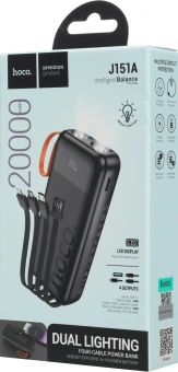 Мобильный аккумулятор Hoco J151A Spirit 20000mAh 3A USB-A/2xUSB-C черный (53374) - купить недорого с доставкой в интернет-магазине