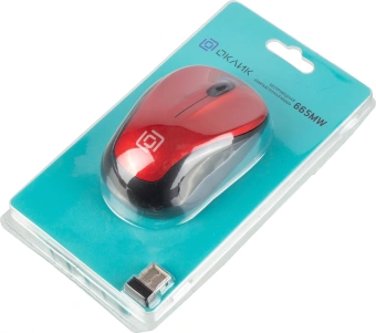 Мышь Оклик 665MW черный/красный оптическая 1600dpi беспров. USB для ноутбука 3but (1025135) - купить недорого с доставкой в интернет-магазине