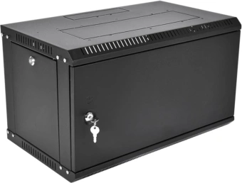 Шкаф коммутационный ЦМО ШРН-Эконом (ШРН-Э-6.350.1-9005) настенный 6U 600x350мм пер.дв.стал.лист 85кг черный 300мм 11кг 180град. 345мм - купить недорого с доставкой в интернет-магазине