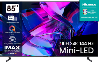 Телевизор QLED Hisense 85" 85U7KQ темно-серый 4K Ultra HD 120Hz DVB-T DVB-T2 DVB-C DVB-S DVB-S2 USB WiFi Smart TV - купить недорого с доставкой в интернет-магазине