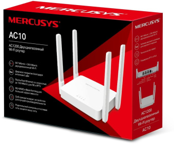 Роутер беспроводной Mercusys AC10 AC1200 10/100BASE-TX белый - купить недорого с доставкой в интернет-магазине