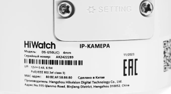 Камера видеонаблюдения IP HiWatch DS-I250L(D)(4 MM) 4-4мм цв. корп.:белый - купить недорого с доставкой в интернет-магазине