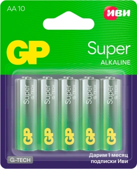 Батарея GP Super Alkaline 15A/IVI-2CR10 AA (10шт) блистер - цена, купить или заказать с доставкой в интернет-магазине Батарея GP Super Alkaline 15A/IVI-2CR10 AA (10шт) блистер - купить недорого с доставкой в интернет-магазине