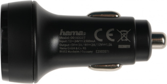 Автомобильное зар./устр. Hama H-183327 18W 3A (PD+QC) USB Type-C универсальное черный (00183327) - купить недорого с доставкой в интернет-магазине