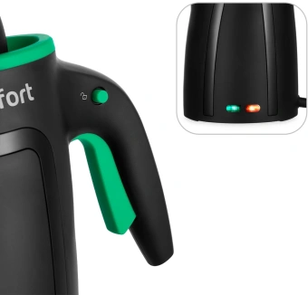 Пароочиститель ручной Kitfort КТ-9170-2 1050Вт черный/зеленый - купить недорого с доставкой в интернет-магазине