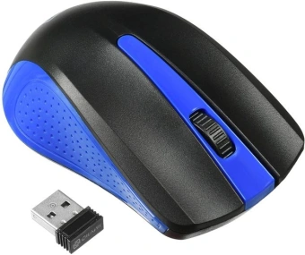 Мышь Оклик 485MW черный/синий оптическая 1000dpi беспров. USB для ноутбука 3but (997826) - купить недорого с доставкой в интернет-магазине