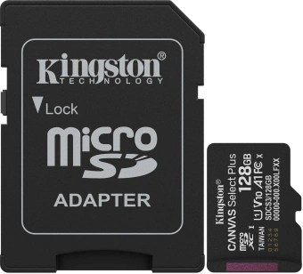 Флеш карта microSDXC 128GB Kingston SDCS3/128GB Canvas Select Plus V10 A1 + adapter - купить недорого с доставкой в интернет-магазине
