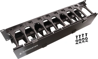 Кабельный органайзер горизонтальный Lanmaster LAN-ORG-PF/S-2U односторонний пальцы 2U шир.:19" - купить недорого с доставкой в интернет-магазине