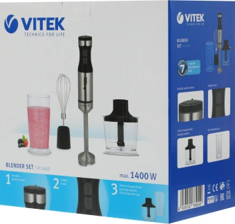 Блендер погружной Vitek VT-3003 1400Вт разноцветный - купить недорого с доставкой в интернет-магазине