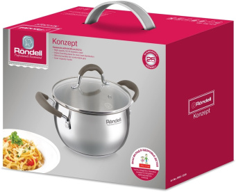 Кастрюля Rondell Konzept RDS-1229 3.3л. d=20см (с крышкой) стальной - купить недорого с доставкой в интернет-магазине