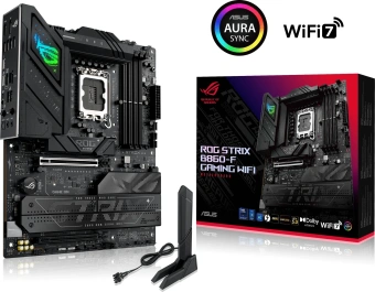 Материнская плата Asus ROG STRIX B860-F GAMING WIFI Soc-1851 Intel B860 4xDDR5 ATX AC`97 8ch(7.1) 2.5Gg RAID+HDMI - купить недорого с доставкой в интернет-магазине