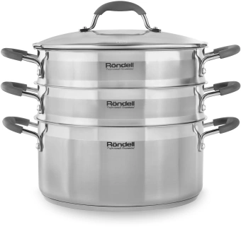 Кастрюля-пароварка Rondell RDS-751 13л. d=26см (с крышкой) стальной - цена, купить или заказать с доставкой в интернет-магазине Кастрюля-пароварка Rondell RDS-751 13л. d=26см (с крышкой) стальной - купить недорого с доставкой в интернет-магазине