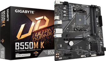 Материнская плата Gigabyte B550M K Soc-AM4 AMD B550 4xDDR4 mATX AC`97 8ch(7.1) GbLAN RAID+HDMI - купить недорого с доставкой в интернет-магазине