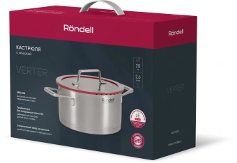 Кастрюля Rondell Verter RDS-2029 2.6л. d=20см (с крышкой) стальной - купить недорого с доставкой в интернет-магазине