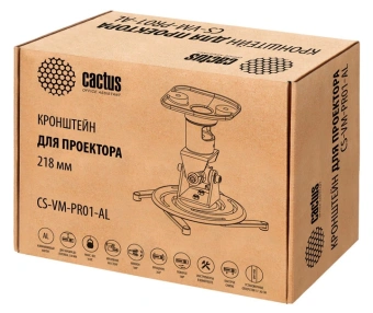 Кронштейн для проектора Cactus CS-VM-PR01-AL серебристый макс.10кг потолочный поворот и наклон - купить недорого с доставкой в интернет-магазине