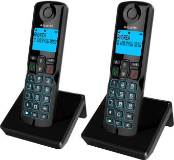 Р/Телефон Dect Alcatel S250 Duo ru black черный (труб. в компл.:2шт) АОН - купить недорого с доставкой в интернет-магазине