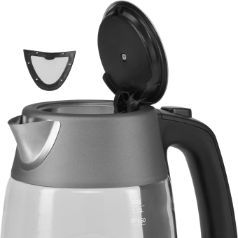 Чайник электрический Polaris PWK 1760CGL 1.7л. 2150Вт серый/черный корпус: стекло/металл - купить недорого с доставкой в интернет-магазине