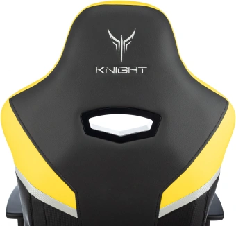 Кресло игровое Knight Thunder 5X черный/желтый экокожа крестов. металл - купить недорого с доставкой в интернет-магазине