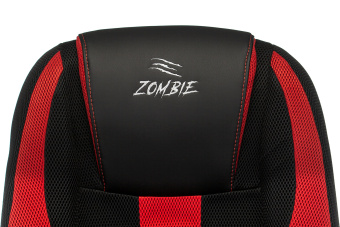 Кресло игровое Zombie 9 черный/красный ткань/эко.кожа крестов. пластик - купить недорого с доставкой в интернет-магазине