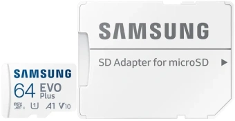 Флеш карта microSDXC 64GB Samsung MB-MC64SA EVO Plus + adapter - купить недорого с доставкой в интернет-магазине