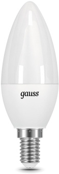 Лампа светодиодная Gauss A60 9.5Вт цок.:E14 свеча 220B 3000K св.свеч.бел.теп. C37 (упак.:10шт) (103101110) - купить недорого с доставкой в интернет-магазине