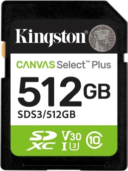 Флеш карта SDXC 512GB Kingston SDS3/512GB Canvas Select Plus V10 w/o adapter - купить недорого с доставкой в интернет-магазине