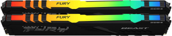 Память DDR4 2x8GB 3200MHz Kingston KF432C16BB2AK2/16 Fury Beast RGB RTL Gaming PC4-25600 CL16 DIMM 288-pin 1.35В kit dual rank с радиатором Ret - купить недорого с доставкой в интернет-магазине