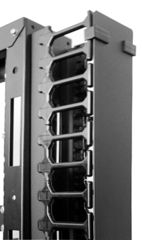 Кабельный органайзер Вертикальный ЦМО ВКО-П-42/48-9005 односторонний пальцы 42U шир.:4" глуб.:129мм - купить недорого с доставкой в интернет-магазине