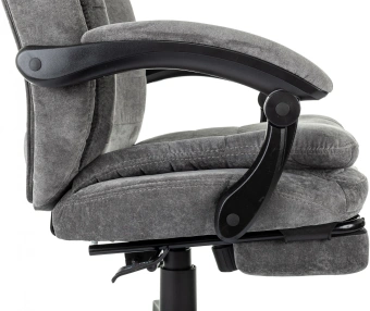 Кресло руководителя Бюрократ T-9950MSG-F Fabric серый Light-19 крестов. пластик подст.для ног - купить недорого с доставкой в интернет-магазине