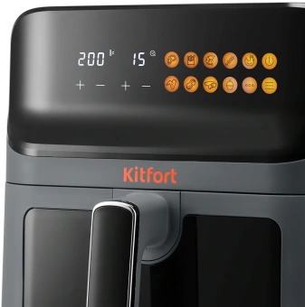 Аэрогриль Kitfort КТ-8107 1350Вт темно-серый/черный - купить недорого с доставкой в интернет-магазине