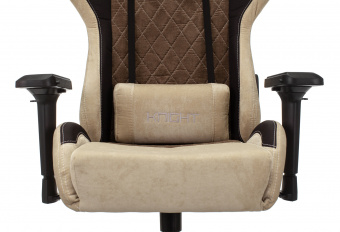 Кресло игровое Zombie VIKING 7 KNIGHT Fabric коричневый/бежевый ткань/эко.кожа с подголов. крестов. металл - купить недорого с доставкой в интернет-магазине