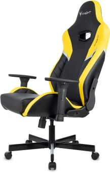 Кресло игровое Knight Thunder 5X черный/желтый экокожа крестов. металл - купить недорого с доставкой в интернет-магазине