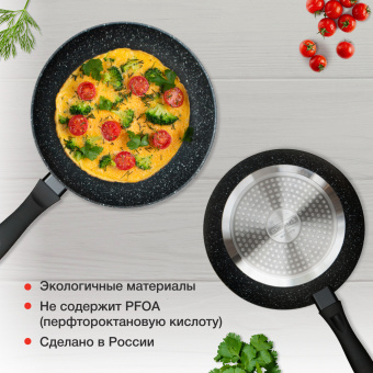 Сковорода Starwind Optimum induction SW-OPI2024 круглая 24см покрытие: Xylan Plus ручка несъемная (без крышки) черный - купить недорого с доставкой в интернет-магазине