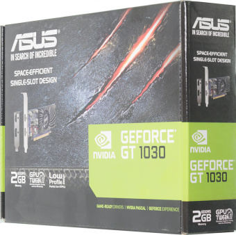 Видеокарта Asus PCI-E 3.0 GT1030-2G-BRK NVIDIA GeForce GT 1030 2Gb 64bit GDDR5 1228/6008 HDMIx1 DPx1 HDCP Ret low profile - купить недорого с доставкой в интернет-магазине