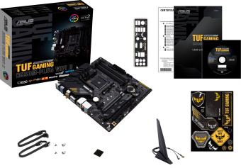 Материнская плата Asus TUF GAMING B550M-PLUS WIFI II Soc-AM4 AMD B550 4xDDR4 mATX AC`97 8ch(7.1) 2.5Gg RAID+HDMI+DP - купить недорого с доставкой в интернет-магазине