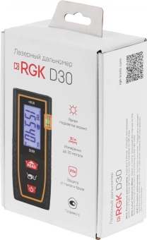 Лазерный дальномер RGK D30 2кл.лаз. 635нм цв.луч. красный (4610011870019) - купить недорого с доставкой в интернет-магазине