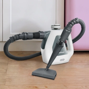 Пароочиститель ручной Kitfort КТ-918-2 1000Вт серый/белый - купить недорого с доставкой в интернет-магазине