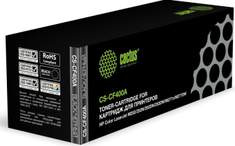 Картридж лазерный Cactus CS-CF400A CF400A черный (1500стр.) для HP CLJ M252/252N/252DN/252DW/M277n/M277DW - купить недорого с доставкой в интернет-магазине