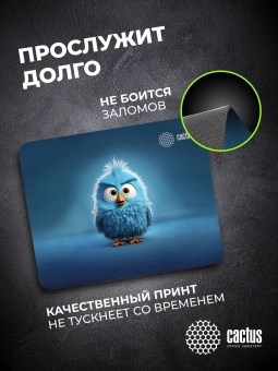 Коврик для мыши Cactus Bird 220x180x2мм (CS-MP-P13XS) - цена, купить или заказать с доставкой в интернет-магазине Коврик для мыши Cactus Bird 220x180x2мм (CS-MP-P13XS) - купить недорого с доставкой в интернет-магазине