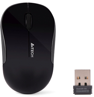 Мышь A4Tech G3-300NS черный оптическая (1200dpi) silent беспроводная USB для ноутбука (2but) - купить недорого с доставкой в интернет-магазине