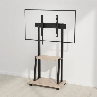 Стойка для телевизора Holder PR-108 черный/дуб 32"-65" макс.40кг напольный мобильный - купить недорого с доставкой в интернет-магазине