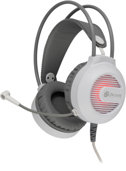 Наушники с микрофоном Оклик HS-L300G белый 2.2м мониторные оголовье (1796952) - купить недорого с доставкой в интернет-магазине