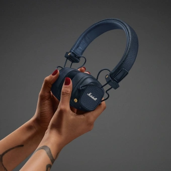 Гарнитура накладные Marshall Major V синий беспроводные bluetooth оголовье (MAJOR V MIDNIGHT BLUE) - купить недорого с доставкой в интернет-магазине