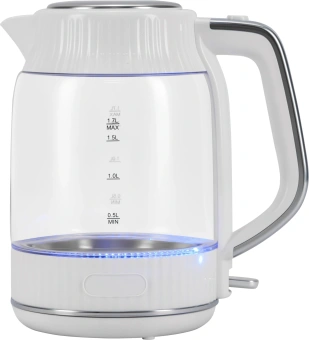 Чайник электрический Vitek VT-WK1059 1.7л. 2200Вт белый корпус: стекло/пластик - купить недорого с доставкой в интернет-магазине