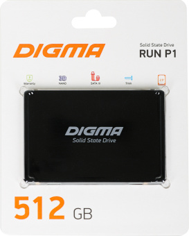 Накопитель SSD Digma SATA-III 512GB DGSR2512GP13T Run P1 2.5" - купить недорого с доставкой в интернет-магазине