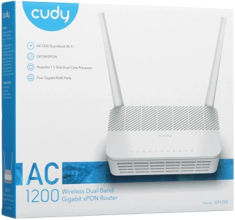 Роутер беспроводной Cudy GP1200 AC1200 100/1000/10000BASE-T/xPON белый - купить недорого с доставкой в интернет-магазине