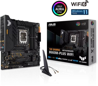 Материнская плата Asus TUF GAMING B660M-PLUS WIFI Soc-1700 Intel B660 4xDDR5 mATX AC`97 8ch(7.1) 2.5Gg RAID+HDMI+DP - купить недорого с доставкой в интернет-магазине